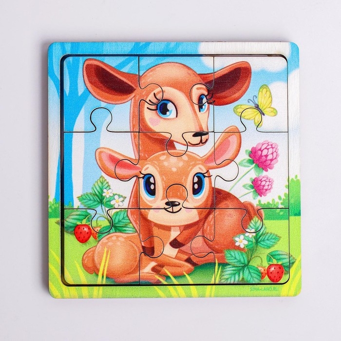 Пазл &laquo;Олениха и оленёнок&raquo;, 9 деталей