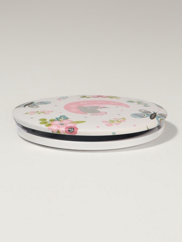 Зеркало складное &laquo;Единороги&raquo;, d = 7,3 см, с увеличением, цвет белый