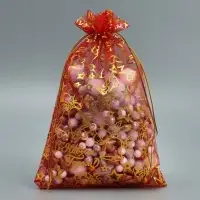 Мешочек подарочный органза &laquo;Новогодние игрушки&raquo;, 16 х 24 см +/- 1.5 см