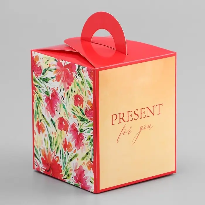 Коробка для 1 капкейка, &laquo;Презент&raquo;, 9.2&times;9.2&times;11.1 см