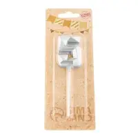 Свеча в торт на шпажке &laquo;Алмаз&raquo;, цифра 5, серебряная, 5&times;2.6 см