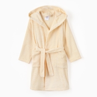 Халат махровый детский "Мишка" р-р 32 (110-116 см), бежевый