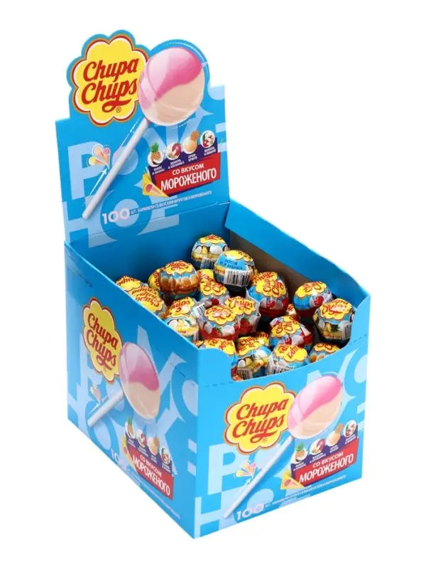 Карамель Chupa-Chups со вкусом мороженого, 12 г