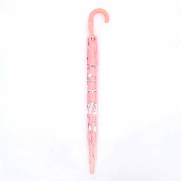 Зонт-трость детский п/авт R49/55 П/Э КОТИКИ ручка-крюк МИКС пакет Зонт-трость детский п/авт R49/55 П/Э КОТИКИ ручка-крюк МИКС пакет