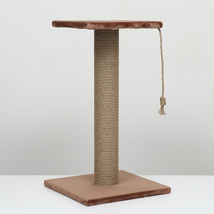 Когтеточка-столбик, &Oslash;10, с площадкой, КД-37, джут 35 х 35 х 64 см, микс