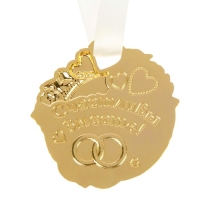 Медаль свадебная на открытке &laquo;С Днем Свадьбы&raquo;, 8,5 х 8 см