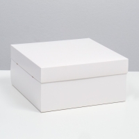 Коробка складная, крышка-дно, белая, 25 х 25 х 12 см