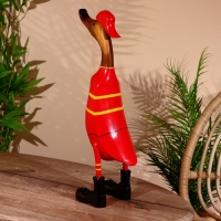 Сувенир "Утка-пожарный" дерево 45 см