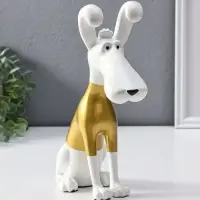 Сувенир полистоун "Пёсик в золотой кофточке" 9х22х26,5 см