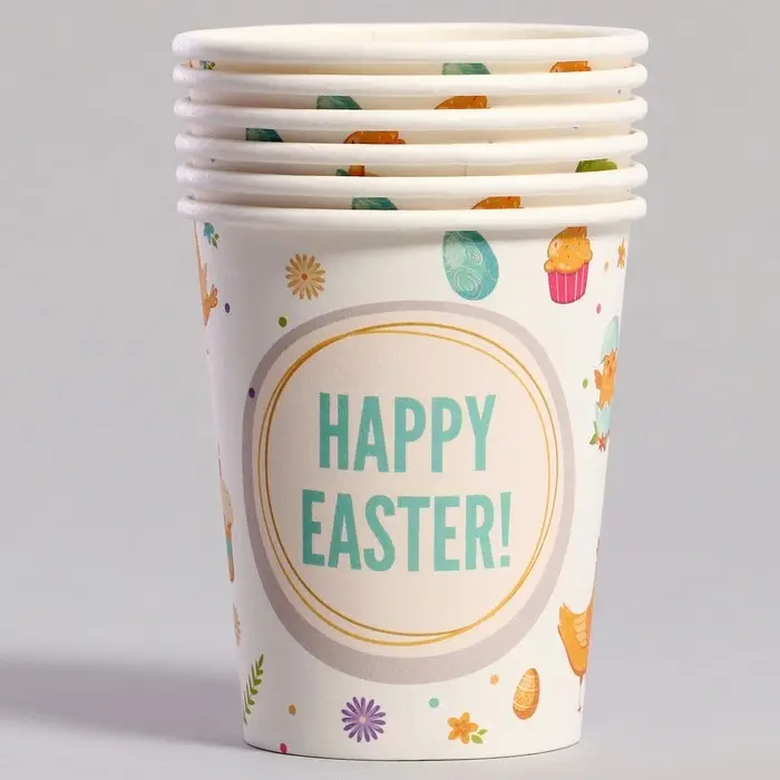 Стаканы бумажные одноразовые &laquo;Светлой Пасхи&raquo;, 6 шт.