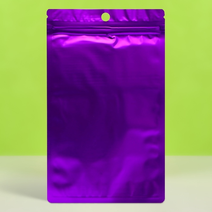 Пакет Зип-лок с окном, с еврослотом, фиолетовый, 12 х 18 см  см наб 20шт      10664549