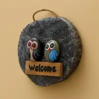 Панно WELCOME, 18&times;5&times;18 см, дерево, бежевое