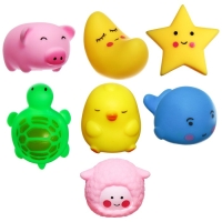 Набор резиновых игрушек для ванны &laquo;Милые игрушки&raquo;, с пищалкой, 7 шт, Крошка Я