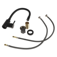 Смеситель для кухни ZEIN Z2754, гибкий силикон излив, картридж 35 мм, нерж. сталь, черный