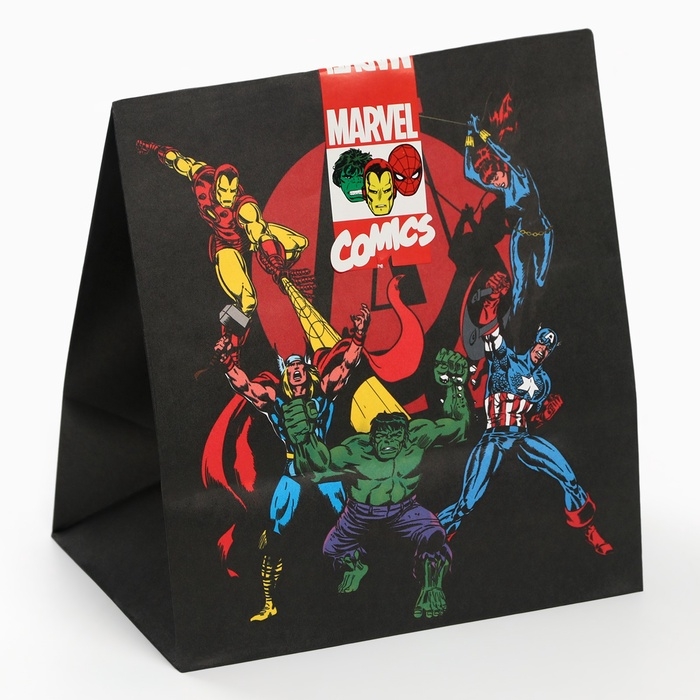 Набор крафтовых пакетов со стикерами, Мстители, 18х22х12 см