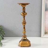 Подсвечник металл на 1 свечу "Фауст" состаренная бронза 11х11х39 см Подсвечник металл на 1 свечу "Фауст" состаренная бронза 11х11х39 см