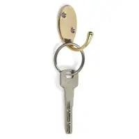 Крючок мебельный ТУНДРА TKO004, однорожковый, золото, 10 шт.