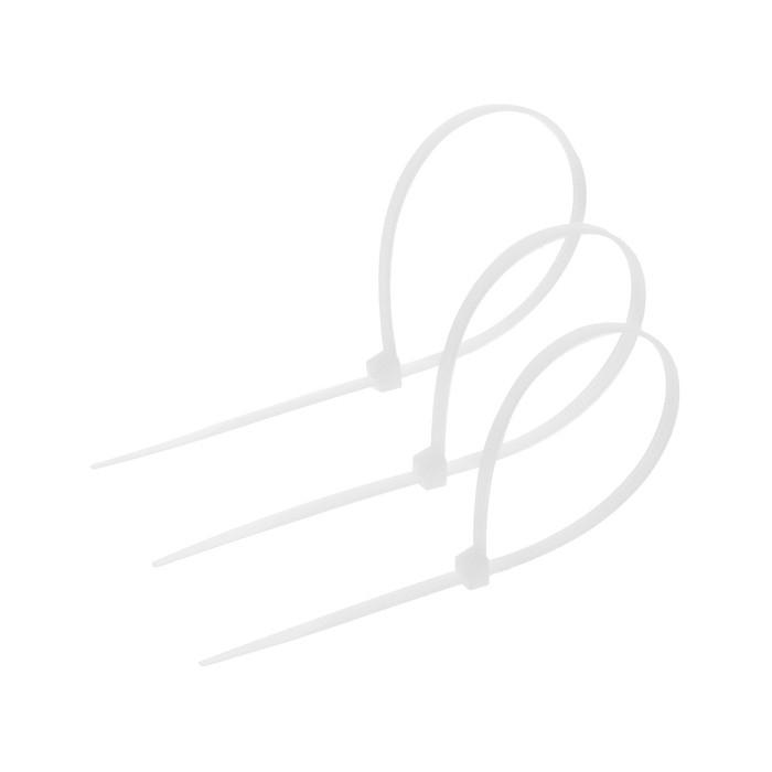 Хомут нейлоновый для стяжки, ТУНДРА, 4,8х250 мм, белый, 100 шт