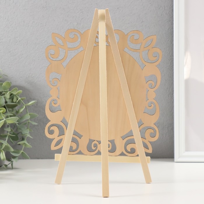 Сувенир дерево "Меловая доска на мольберте - Овал круглый" 1,8х20х28 см