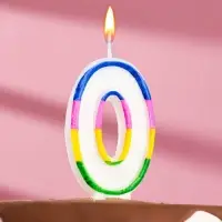 Свеча для торта &laquo;Цифра 0&raquo;, 7 см