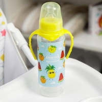 Бутылочка для кормления «Фрукты», классическое горло, 250 мл., от 0 мес., цилиндр, с ручками Бутылочка для кормления «Фрукты», классическое горло, 250 мл., от 0 мес., цилиндр, с ручками
