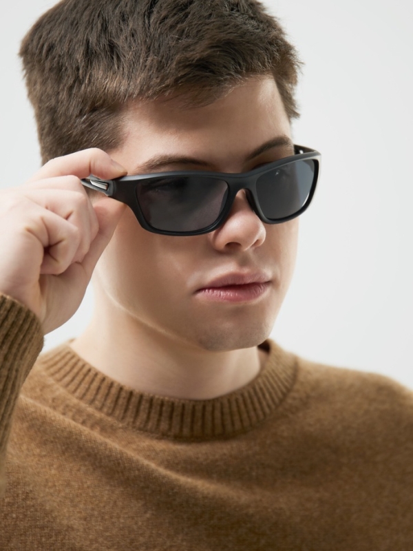 Очки солнцезащитные спортивные, uv 400, ширина 14.1 см, дужка 14.3 см, высота 5.3 см, желтые   10807