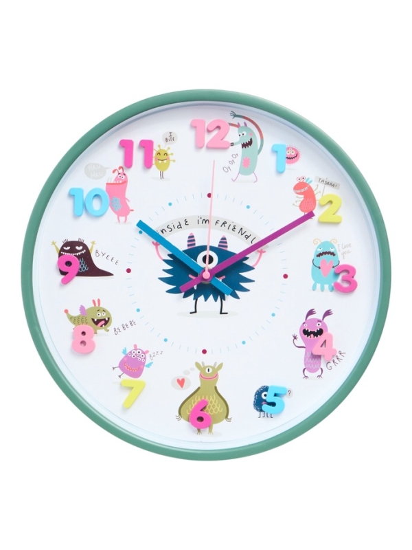 Часы настенные интерьерные детские &laquo;Монстрики&raquo;, плавный ход, циферблат d-30 см