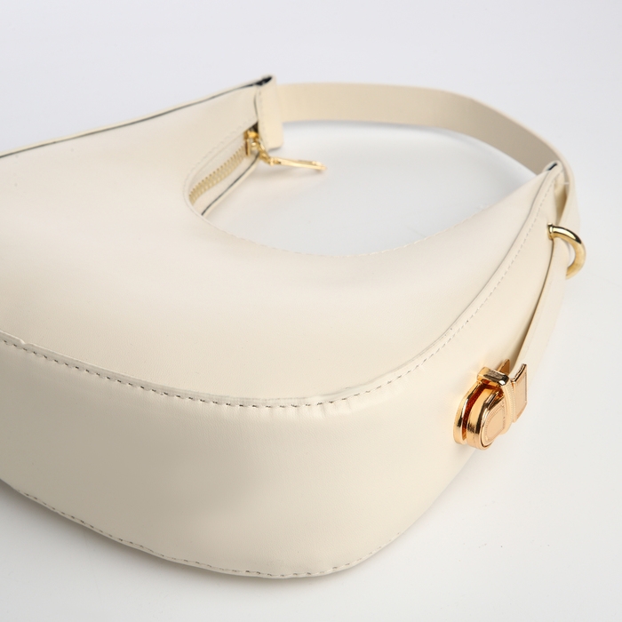 Сумка женская на молнии, цвет молочный
