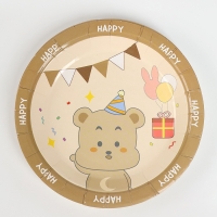 Набор бумажной посуды "Счастливый медвежонок", набор 12 шт.