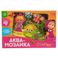 Аквамозаика с декорациями &laquo;Маша и Медведь: Прогулка в лесу&raquo;, 3 фигурки, 300 шариков