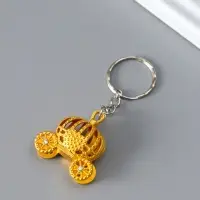 Брелок металл, стразы "Карета-тыква" МИКС 3,2х1,5х3,2 см