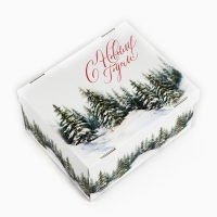 Коробка подарочная новогодняя складная &laquo;Зимний лес&raquo;, 31.2 х 25.6 х 16.1 см, Новый год