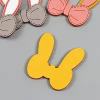 Декор для творчества иск. замша "Бантик с зайчьими ушками" МИКС 4,5х5 см