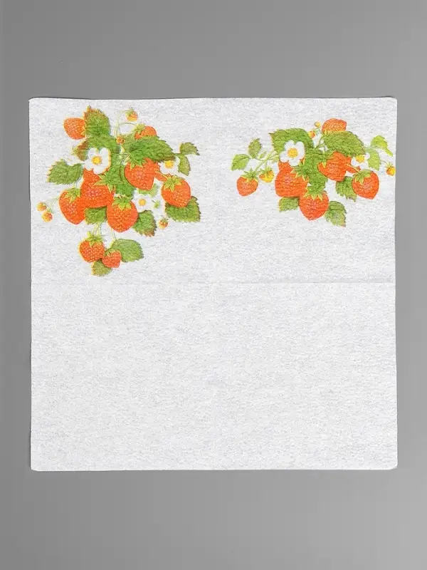 Салфетки бумажные Гармония цвета многоцветие "Земляника", 24*24 см 50 листов