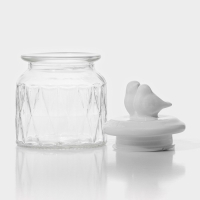 Банка стеклянная для сыпучих продуктов с керамической крышкой Доляна &laquo;Голубки&raquo;, 500 мл, 11&times;17 см