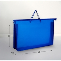 Папка для чертежей и рисунков А3, 470 х 335 х 55 мм, с ручками, пластиковая, молния сверху, "Офис"