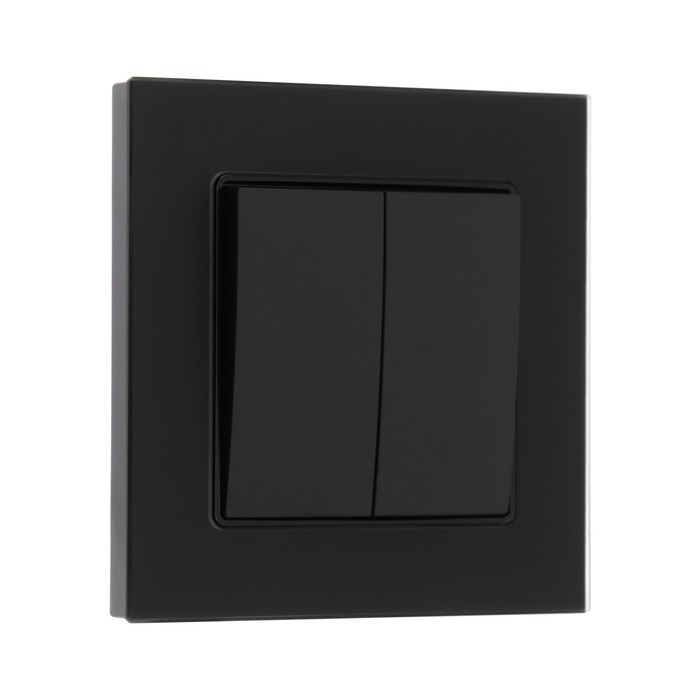 Выключатель проходной TOT Matte Glass, 10 А, 2 кл., скрытый, стекло, черный Выключатель проходной TOT Matte Glass, 10 А, 2 кл., скрытый, стекло, черный