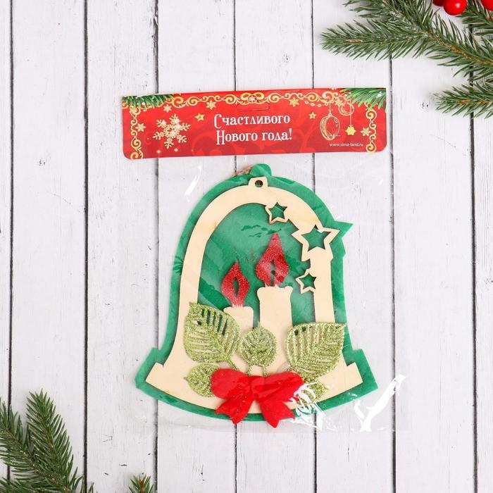 Украшение ёлочное "Колокольчик со свечами" 15х16,5 см