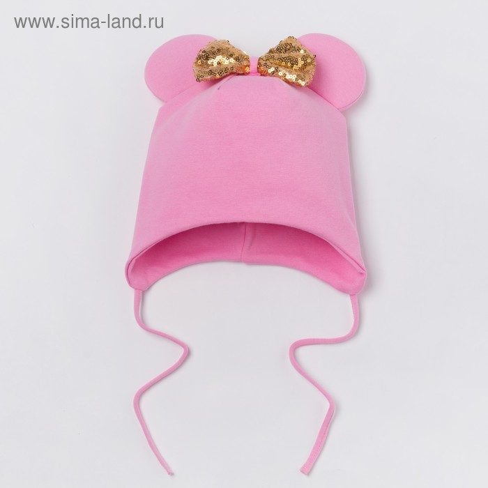 Шапка для девочки, цвет розовый, размер 50-54 Шапка для девочки, цвет розовый, размер 50-54