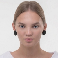 Клипсы &laquo;Вечеринка&raquo; овалы, цвет чёрный в сером металле