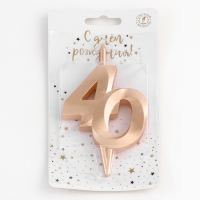 Свеча в торт "Юбилейная", цифра 40, 10 см, шампань Свеча в торт "Юбилейная", цифра 40, 10 см, шампань