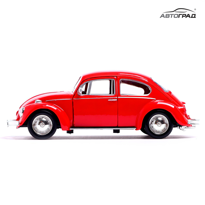 Машина металлическая VOLKSWAGEN BEETLE 1967, 1:32, открываются двери, инерция, цвет красный