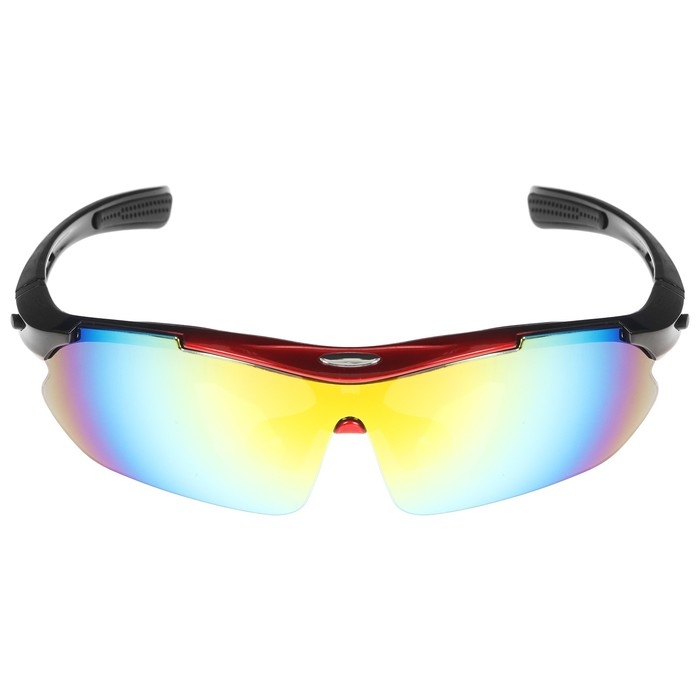 Очки велосипедные со сменными линзами в кейсе, цвет красный Очки велосипедные со сменными линзами в кейсе, цвет красный