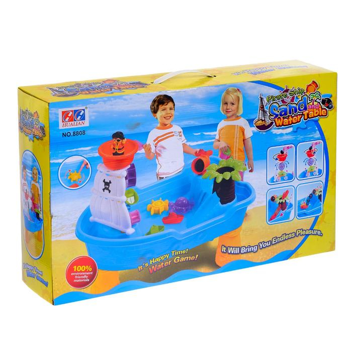Столик игровой «Кораблик», с песочным набором, 16 аксессуаров для игры с песком и водой, объём ведра 0,25 л Столик игровой «Кораблик», с песочным набором, 16 аксессуаров для игры с песком и водой, объём ведра 0,25 л