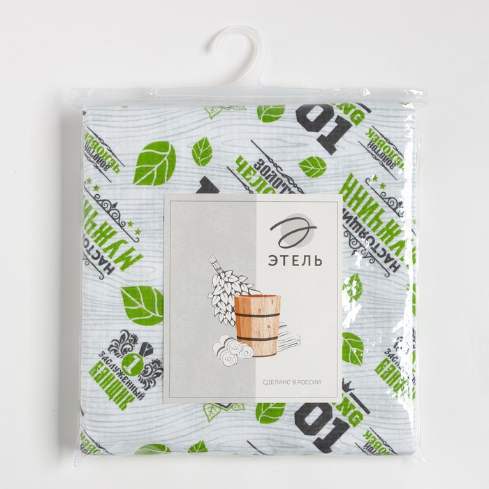 Простыня для бани Простыня для бани "Герой бани" 150х180 см, 100% хл, вафельное полотно