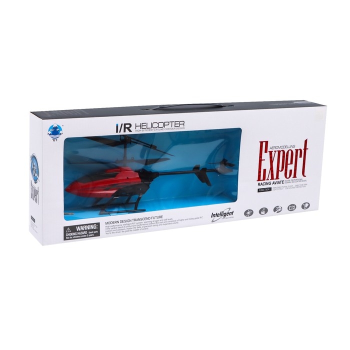 Вертолёт радиоуправляемый &laquo;Эксперт&raquo;, работает от аккумулятора, цвет красный