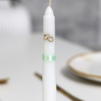 Набор свечей свадебных "Совет да любовь с розой"мятный:родительские 1,8х15см,очаг 5х9,5см Набор свечей свадебных "Совет да любовь с розой"мятный:родительские 1,8х15см,очаг 5х9,5см