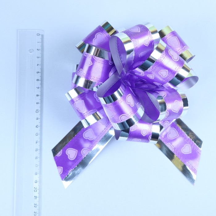 Бант-шар №5 &laquo;Воздушные сердца&raquo;, фиолетовый