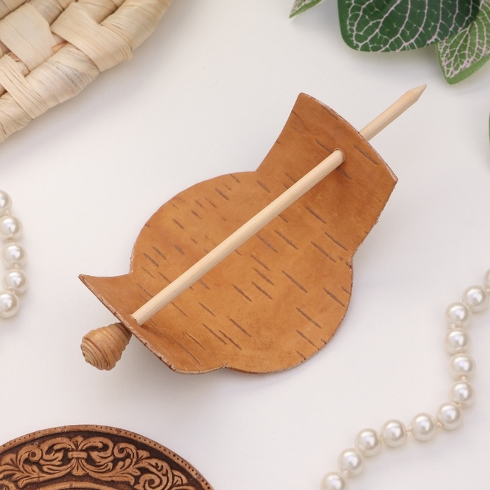 Заколка Заколка "Цветочек", береста