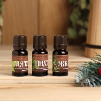 Набор эфирных масел 3 шт по 10 мл "С Новым годом! С легким паром!", эвкалипт, мята, пихта Набор эфирных масел 3 шт по 10 мл "С Новым годом! С легким паром!", эвкалипт, мята, пихта